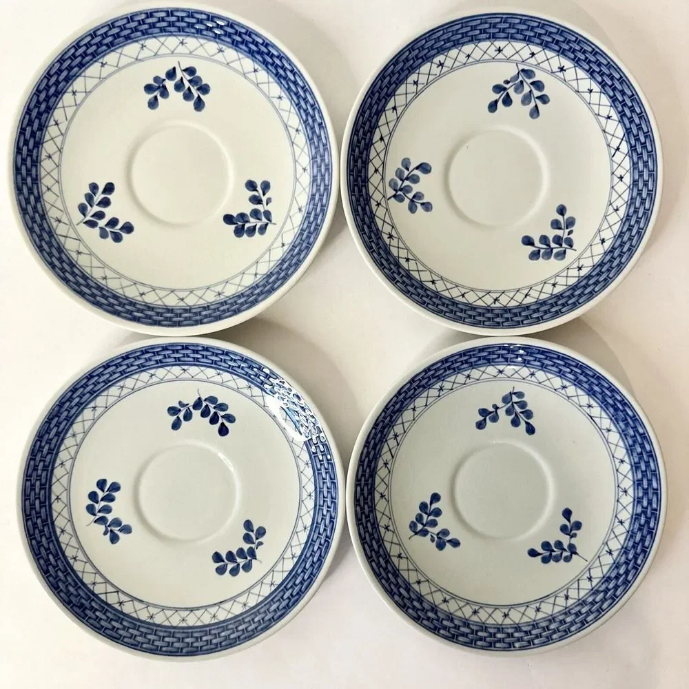 Set Of 4 Royal Copenhagen Dennark‎ Tranquebar Blue Saucer Plates 957